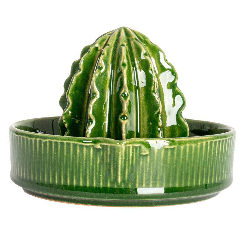 Cactus-Shaped Stoneware Juicer