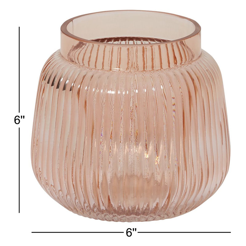 Brigida Handmade Glass Table Vase, 6" H x 6" W x 6" D