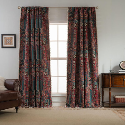 Cotton Blend Room Darkening Curtain Panel Pair