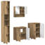  Bathroom Furniture Set with Door 4 pcs Engineered wood & Metal Cabinets