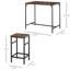 Ensemble de table de salle à manger industrielle 5 pièces, table de bar et 4 tabourets, noir / brun