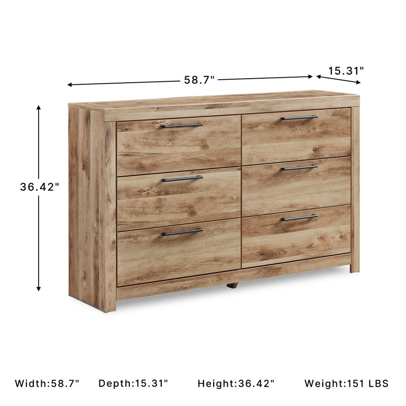 Homeira 58.7'' W 6 - Drawer Dresser