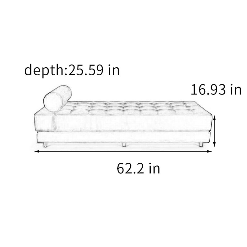 Chaise longue rembourrée Minhazul, Mélange de polyester vert
