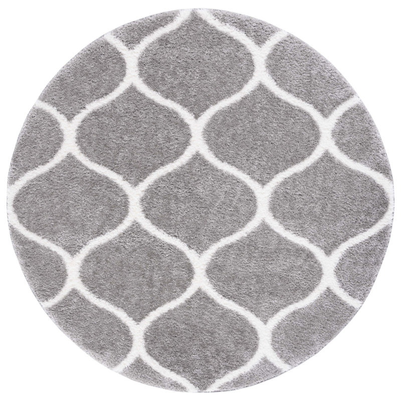 Fimmie Tahoe Shag Performance Geometric Rug, Round 6'7"