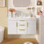 Meuble-lavabo mural avec lavabo et rangement spacieux-2082336183