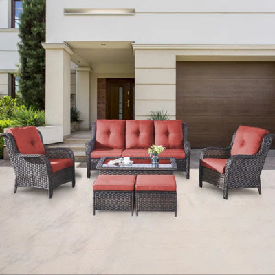 Alleene 5 - Person Patio Conversation Set with Cushions
