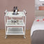 Chariot à roulettes à 3 niveaux avec 1 tiroir pour tablette de rangement (blanc), conception classique pour salon de coiffure, spa pour les ongles, maison et bureau