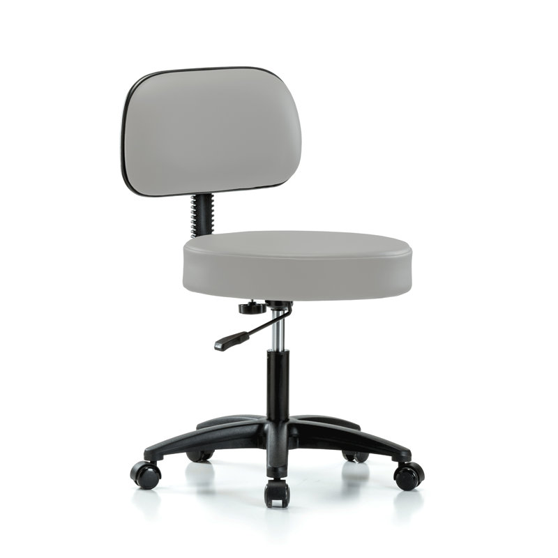 Tabouret réglable en hauteur avec dossier Lippencott PERCH Walter | Hauteur du bureau: 18,5 à 24 po, Vinyl Orange Kist