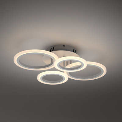 Plafonnier semi-encastré 4 lumières 4000K