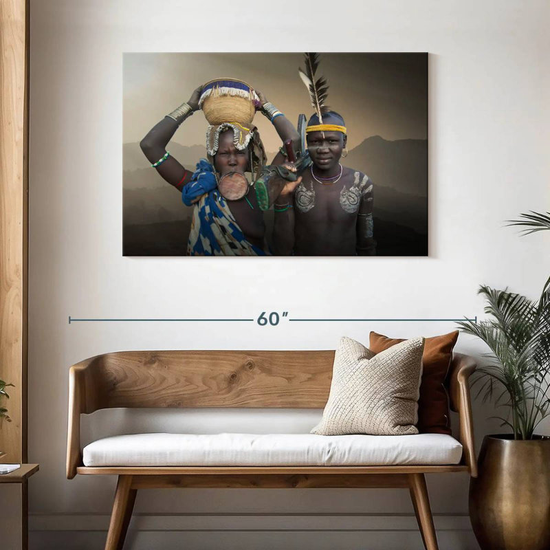 Couple africain Leisha, H 30 po x l 45 po