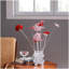Aluminium 4 roses rouges 6 pétales floraux 2 boutons floraux rouges / argentés sur une lampe de table moderne en chrome Hexagona 4 carrés pour salon, table de chevet pour chambre à coucher, lampe à DEL