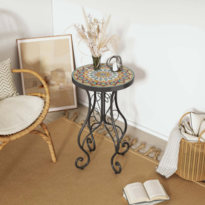 Table d'appoint ronde en céramique pour l'extérieur
