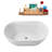51" Streamline Soaking Glossy White Freestanding Tub and Tray With Internal Drain-101413451
