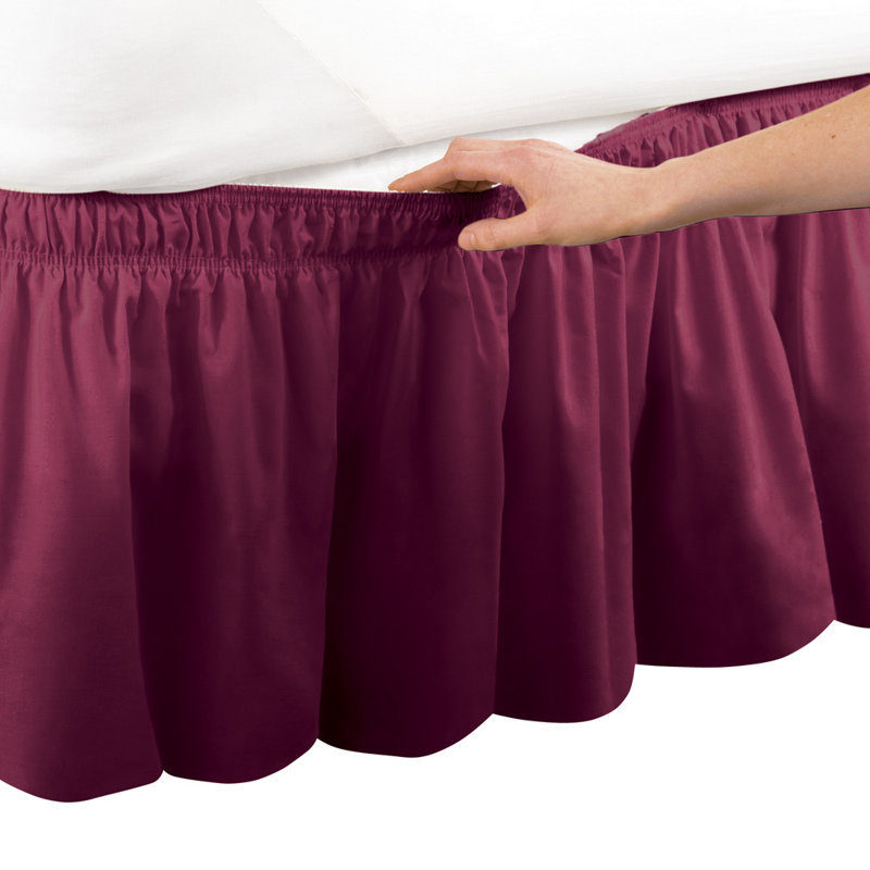  Jupe de lit Elastic, Simple, Bourgogne