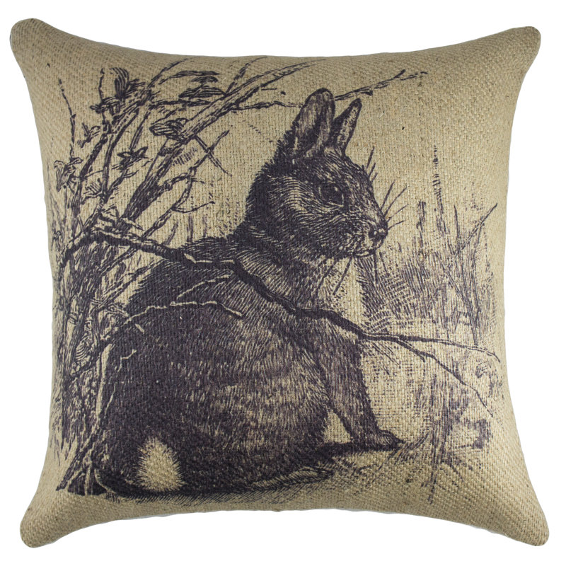 Rabbit Jute / Sisal Reversible Throw Pillow