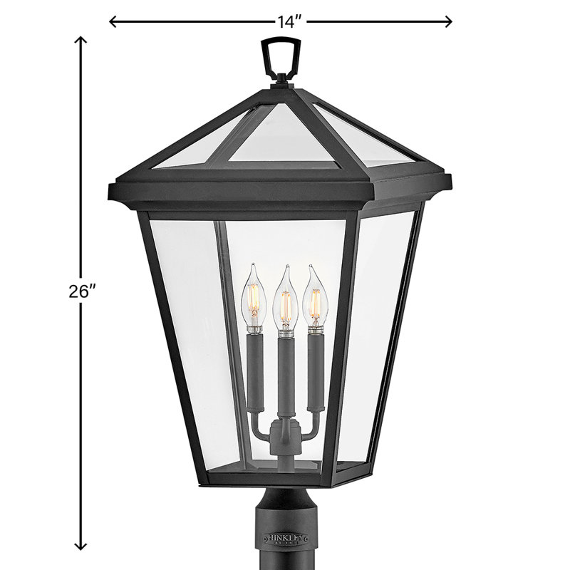 Hinkley Alford Place LED Post Pier Light, Museum Black