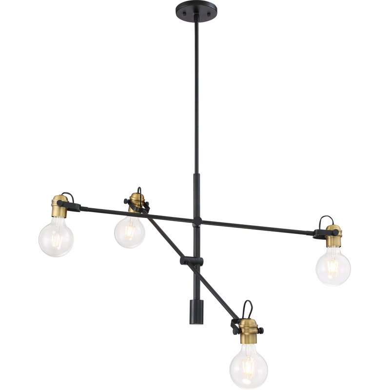 Nesmith 4 - Light Dimmable Sputnik Modern Linear Chandelier