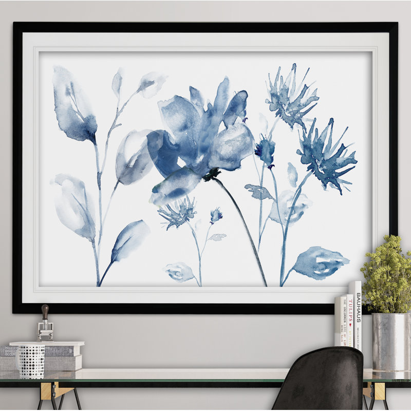 Translucent Blues II - reproduction de cadre photo sur papier, Noir, H 26 po x l 36 po x P 1,5 po