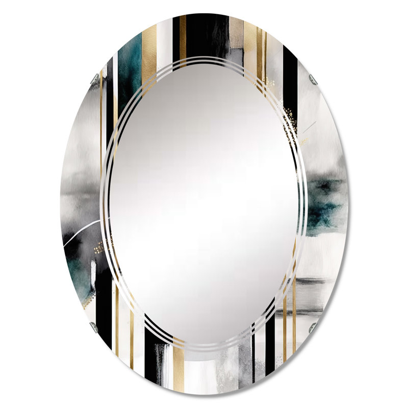 Miroir mural géométrique abstrait Petroula, 36 po x 24 po