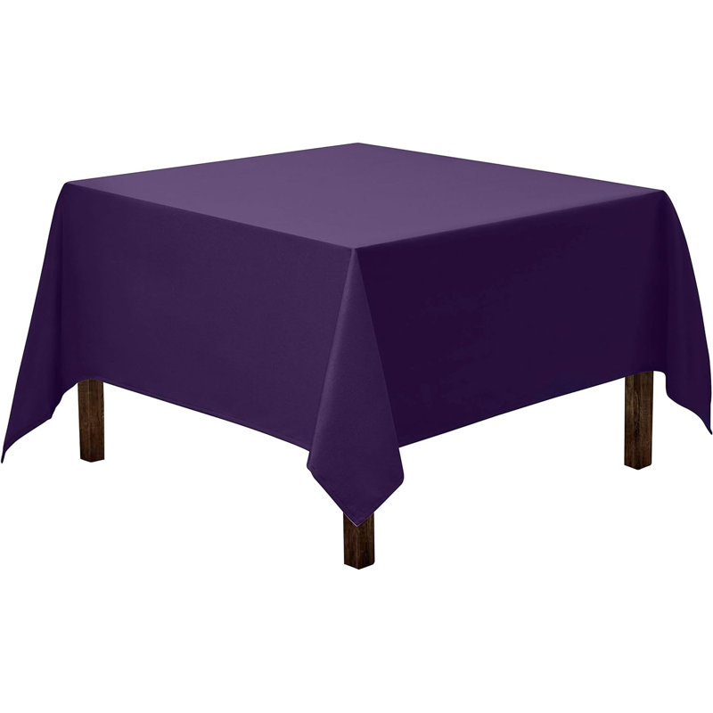 Amilliana Square No Pattern Polyester Tablecloth, 85" Square, Purple