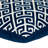 Blue 100% Cotton Greek Key Zippered Pillow