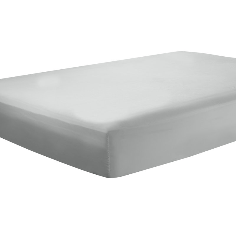 Soft Microfiber Fitted Sheets Moisture Wicking Fitted Bed Sheets Fits Up to 16" Deep Pocket, King, Silver