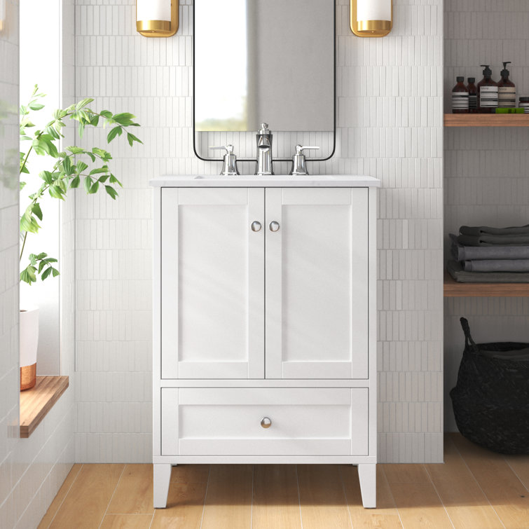 Selma 24'' Single Bathroom Vanity with Engineered Marble Top