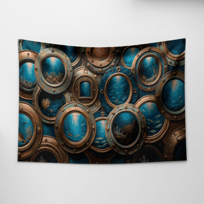 Nautical Porthole frames Wall Tapestry