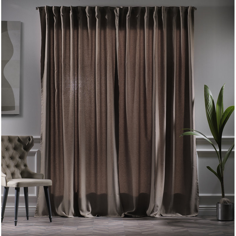 Decorative Room Darkening Curtain Panels, Barley, 52'' W x 120'' L