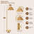 Gold Floor Lamp with Raffia Shade and Dimmable Design