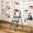 3 Step Ladder, Sturdy Steel Portable Ladder with Anti-Slip Wide Pedals, Folding Step Stool,Library Ladder,Decorative Kitchen Step Ladder
