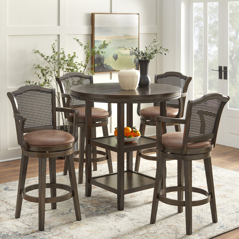 Dealtae Pub Set, 5 Pieces: Table, 4 Chairs