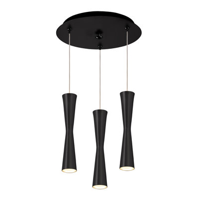 Luminaire suspendu noir 3 lumières Robson 11 po