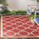 Arneshia Geometric Red/Bone Area Rug