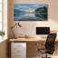 Ensemble de 1 tableau sur toile représentant un paysage de quai au bord d'un lac-648883822