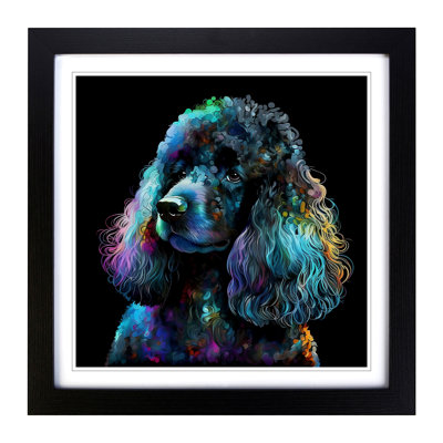 Poodle Dog Abstract - Framed Print