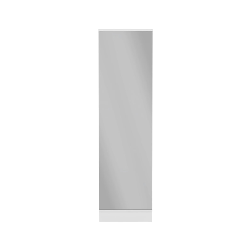 Range-chaussures, miroir, cinq tablettes intérieures, armoire à une porte, Blanc