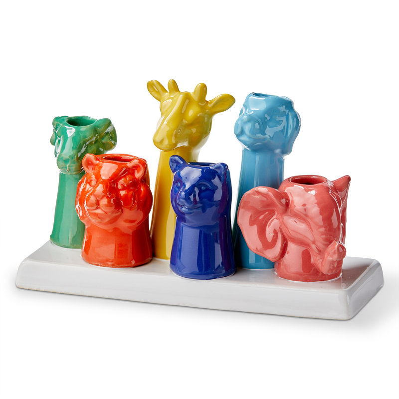 Eclectic Fun Animal Stoneware Vase