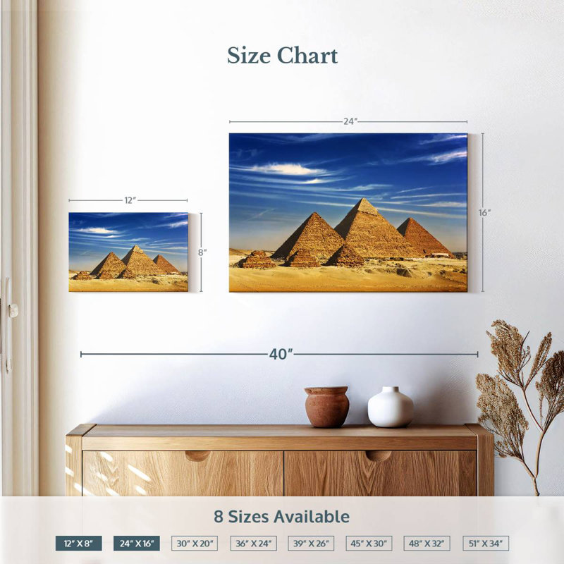Pyramides égyptiennes de Gizeh Adella, H 16 po x l 24 po