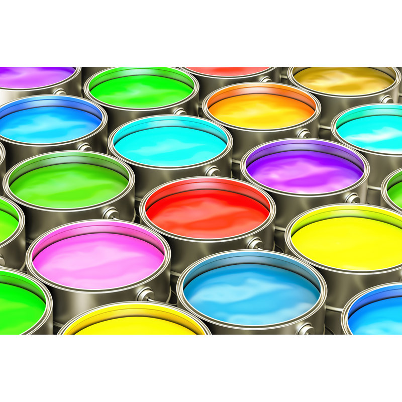 Paint Cans by AlexLMX - Wrapped Canvas Print, 30cm H x 46cm W x 3.8cm D