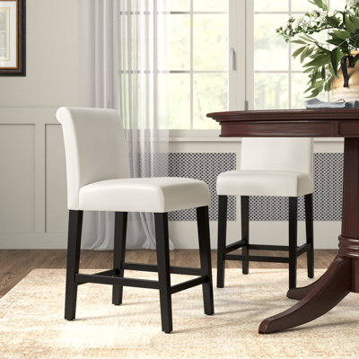 Altovise Upholstered Counter Stool with Solid Wood Frame
