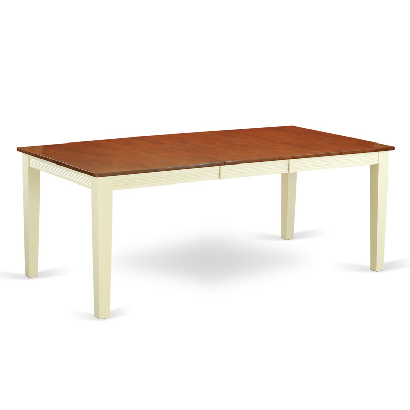 Ensemble de table de salle à manger 7 pièces composé d'une table rectangulaire en bois avec feuille papillon et 6 chaises de cuisine, babeurre et cerise