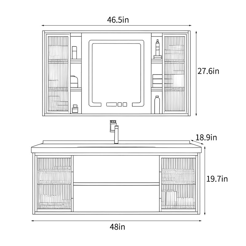 Modern light luxury simple bathroom cabinet