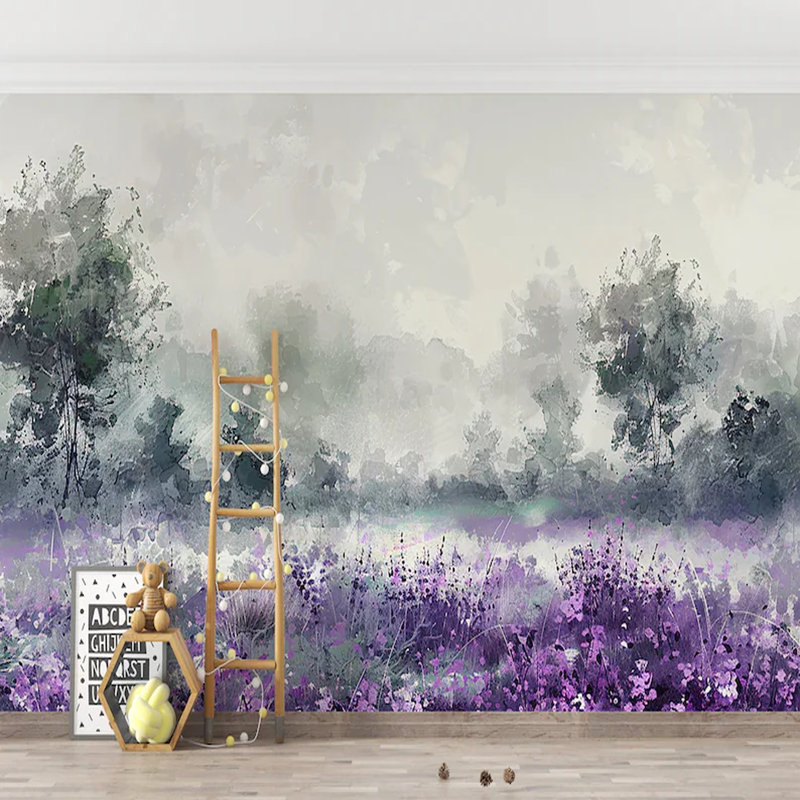 Lavender Mist Forest Landscape, 108" L x 96" W