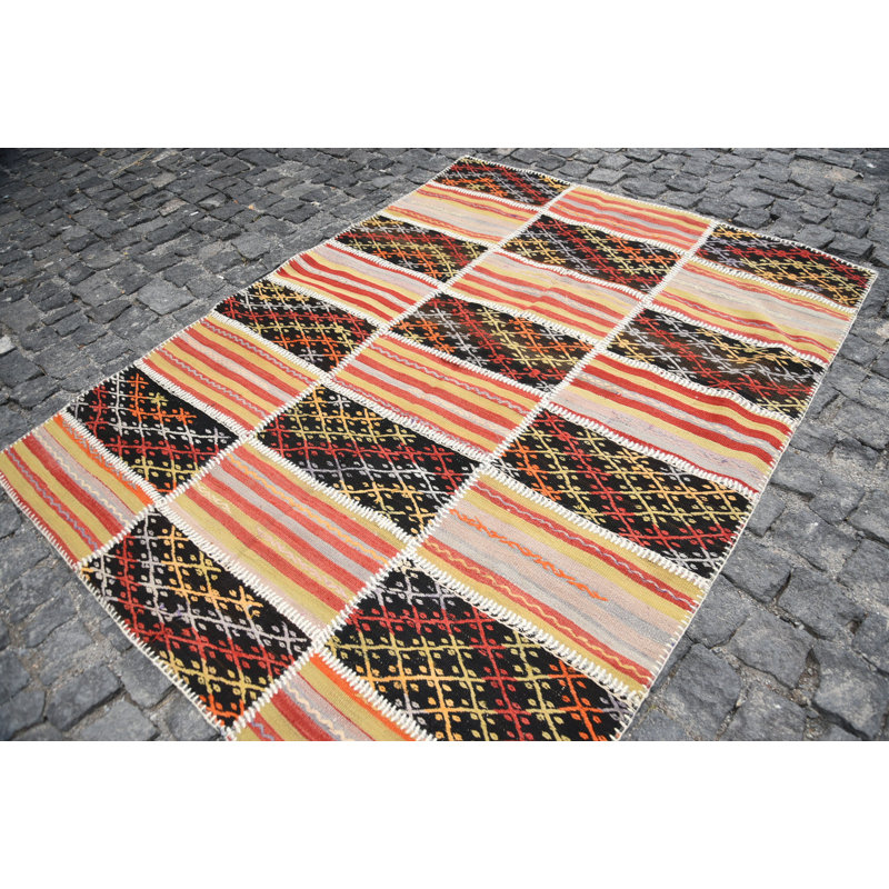 Tapis décoratifs rouges, tapis turcs, tapis de 4,8 x 6,1 pi, kilim, tapis de luxe, tapis rétro, tapis froids