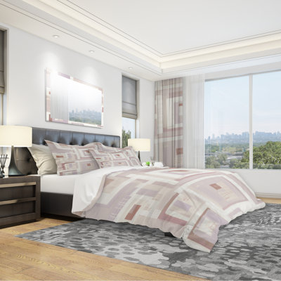 Ensemble de housse de couette transitionnel rose en forme de microfibre rose en polyester microfibre