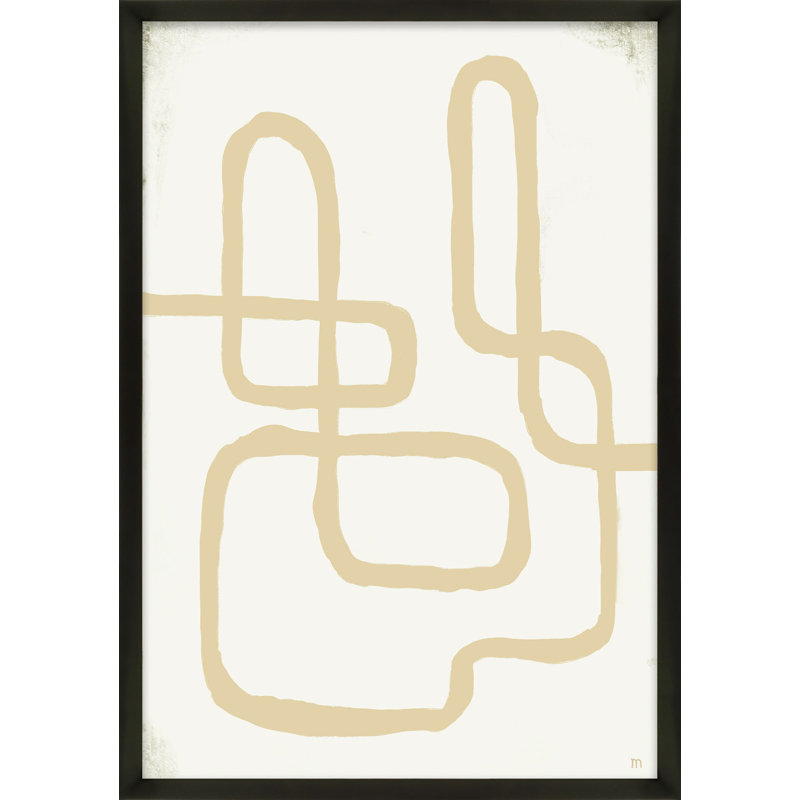 Line Works In White 1 by StudioM, Black Framed Paper, 38" H x 26.5" W x 1.25" D