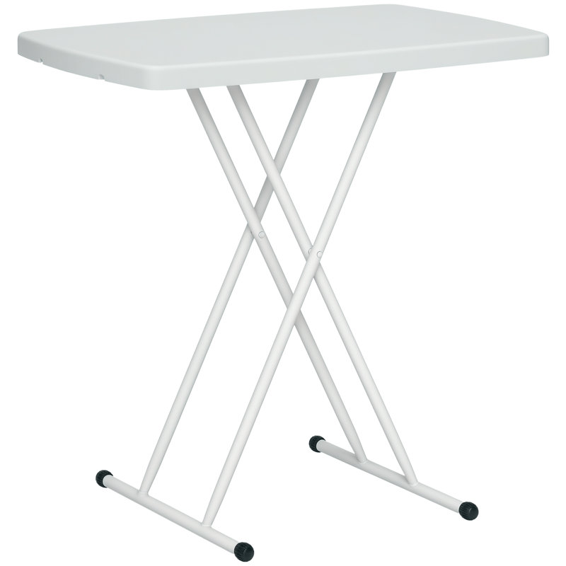 Table d'appoint portative pour patio, table d'appoint réglable pour l'extérieur, blanc