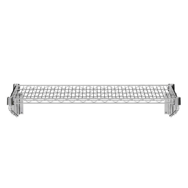 Chrome Wire Wall Mount Shelf, 8" H x 36" W x 18" D