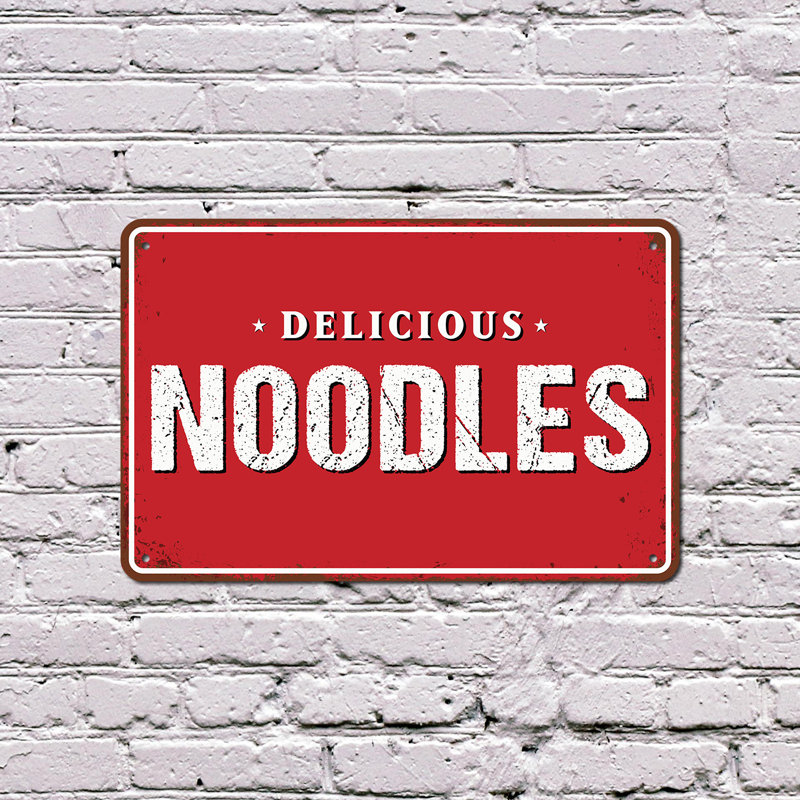 Enseigne en plastique 8 "x 12" Delood Noodles Street